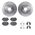 Dynamic Friction Co 7512-11024, Rotors-Drilled and Slotted-Silver w/ 5000 Advanced Brake Pads incl. Hardware, Zinc Coat 7512-11024